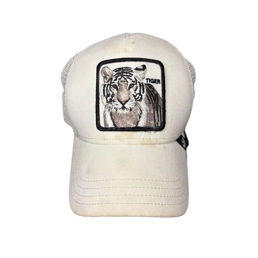 Goorin Bros White Tiger Unisex Mesh Back Snapback Patch Cap